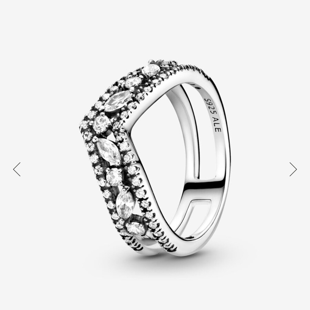 Pandora ring 6 / 52 size Sparkling Marquise Double Wishbone Ring